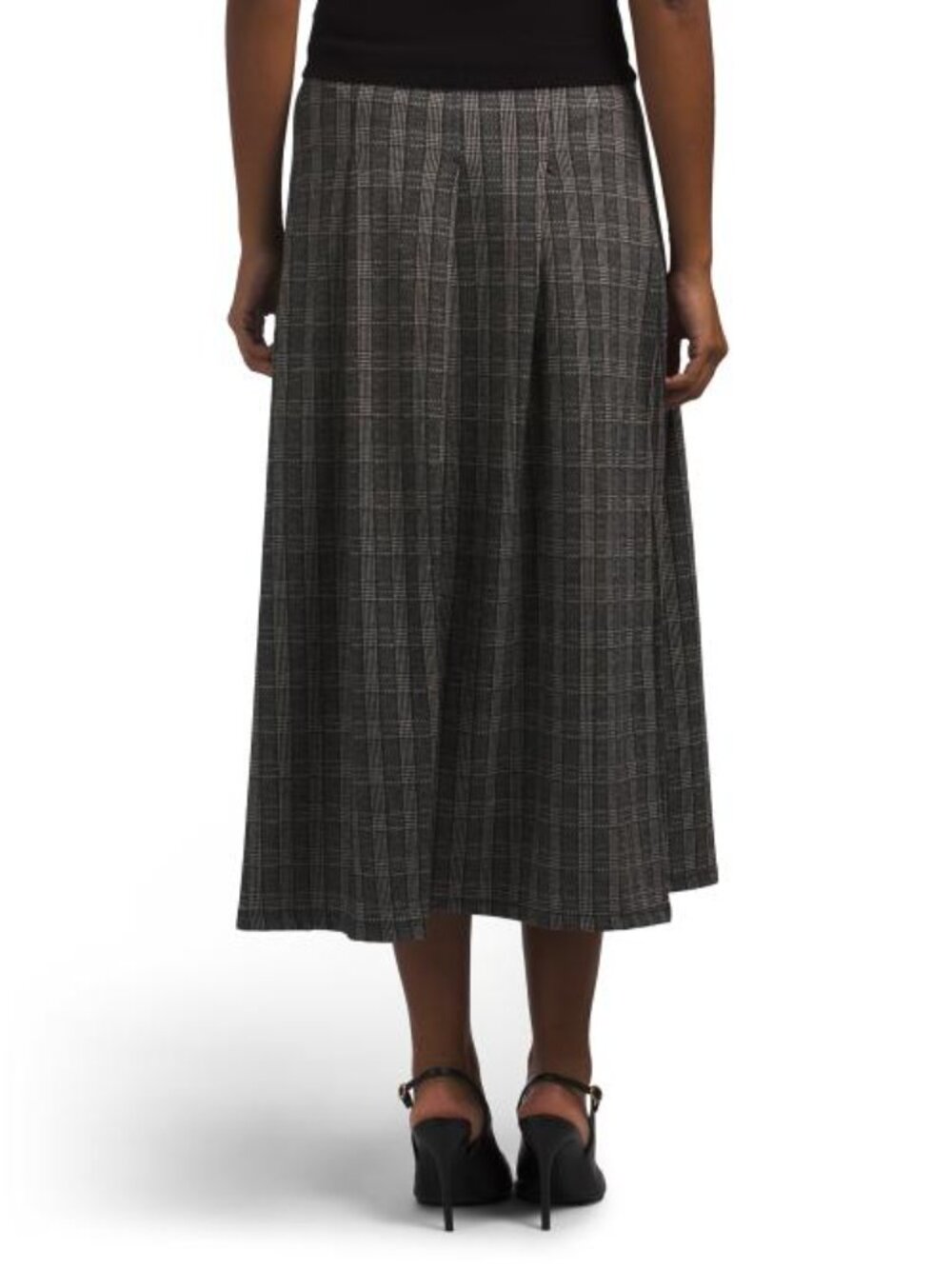 MAX STUDIO LONDON Double Knit Plaid Midi Skirt - Picture 2 of 3